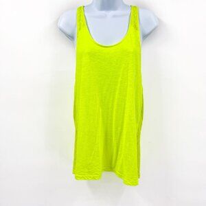 Victoria's Secret Oversized Lace Back Neon Yellow Oversized Racerback Tank Top